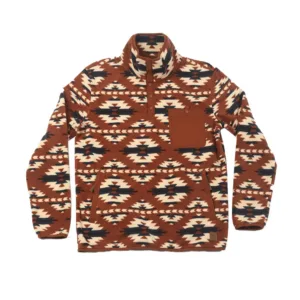 Men’s Cinch Aztec Print double side sustainable polar fleece jacket